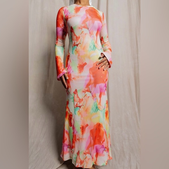 FatimaDiallo Dresses & Skirts - Floral Multicolour Bodycon Maxi Dress